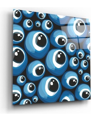 Petmudo AVM Mavi Nazar Boncukları Cam Tablo | Hediyelik, Dekoratif, Ofis, Mutfak