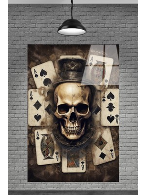 Petmudo AVM Patron Kurukafa ve Oyun Kartları Cam Tablosu