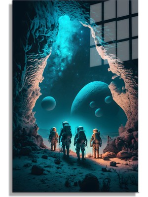 Petmudo AVM Space/uzay Yapay Zeka Özel Tasarım Cam Tablo Ofis, Mutfak Çocuk Odası, Salon 79