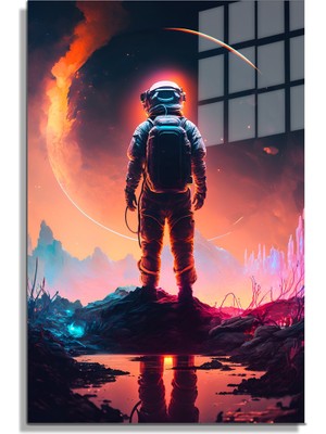 Petmudo AVM Space/uzay Yapay Zeka Özel Tasarım Cam Tablo Ofis, Mutfak Çocuk Odası, Salon 31