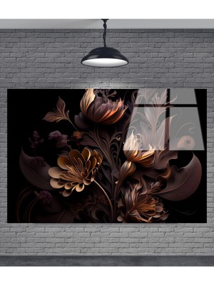 Petmudo AVM Çiçek Dekoratif Temperli Cam Tablo
