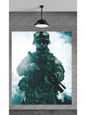 Petmudo AVM Asker Portesi Temperli Cam Üzerine Tablo Sevgilinize Yılbaşı Hediye