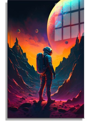 Petmudo AVM Space/uzay Yapay Zeka Özel Tasarım Cam Tablo Ofis, Mutfak Çocuk Odası, Salon 32