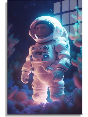 Petmudo AVM Space/uzay Yapay Zeka Özel Tasarım Cam Tablo Ofis, Mutfak Çocuk Odası, Salon 112