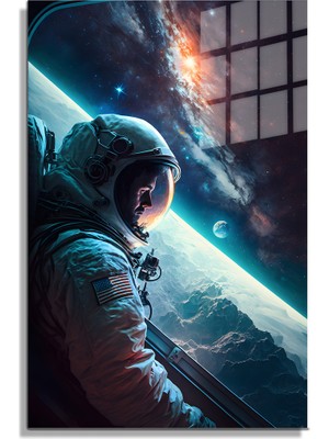 Petmudo AVM Space/uzay Yapay Zeka Özel Tasarım Cam Tablo Ofis, Mutfak Çocuk Odası, Salon 74