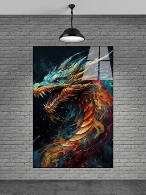 Petmudo AVM Ejderha Cam Tablo Ev Dekorasyon,balkon Dekorasyonu,dekoratif,duvar Tablo,mutfak Tablo