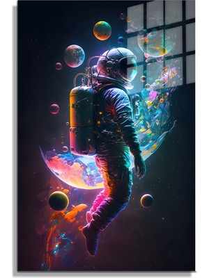 Petmudo AVM Space/uzay Yapay Zeka Özel Tasarım Cam Tablo Ofis, Mutfak Çocuk Odası, Salon 86