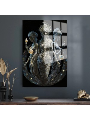 Petmudo AVM Ultra Yüksek Çözünürlüklü Tablo Mistik Üçüzler 4mm Kırılmaz Cam Tablo