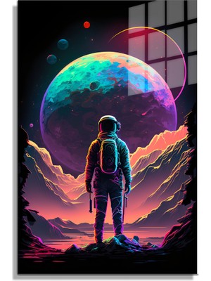 Petmudo AVM Space/uzay Yapay Zeka Özel Tasarım Cam Tablo Ofis, Mutfak Çocuk Odası, Salon 34