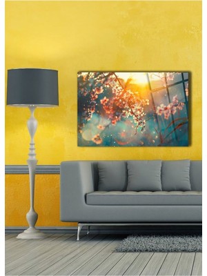 Petmudo AVM Güneş ve Yapraklar Cam Tablo | Hediyelik, Dekoratif, Ofis, Mutfak