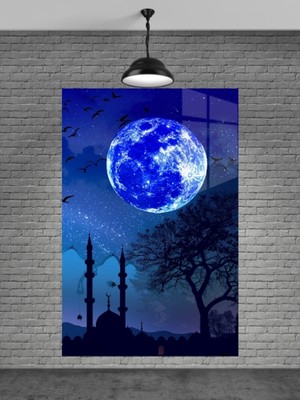 Petmudo AVM Camii ve Dolunay Cam Tablo Ev Dekorasyon,balkon Dekorasyonu,dekoratif,duvar Tablo,mutfak Tablo