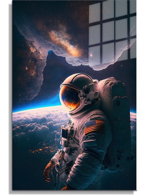 Petmudo AVM Space/uzay Yapay Zeka Özel Tasarım Cam Tablo Ofis, Mutfak Çocuk Odası, Salon 85