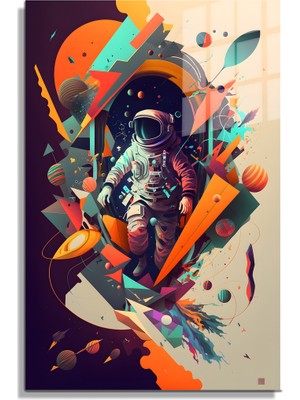 Petmudo AVM Space/uzay Yapay Zeka Özel Tasarım Cam Tablo Ofis, Mutfak Çocuk Odası, Salon 77