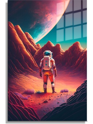 Petmudo AVM Space/uzay Yapay Zeka Özel Tasarım Cam Tablo Ofis, Mutfak Çocuk Odası, Salon 64