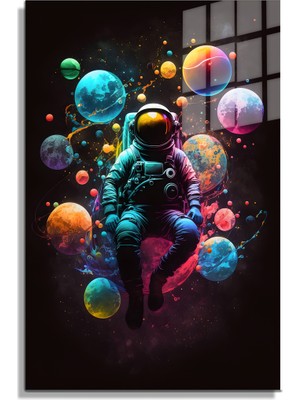 Petmudo AVM Space/uzay Yapay Zeka Özel Tasarım Cam Tablo Ofis, Mutfak Çocuk Odası, Salon 44