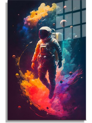 Petmudo AVM Space/uzay Yapay Zeka Özel Tasarım Cam Tablo Ofis, Mutfak Çocuk Odası, Salon 95