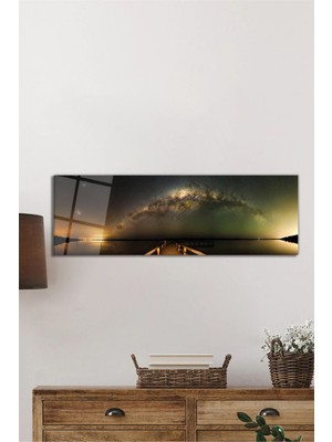 Petmudo AVM Gökyüzü Evren ve Iskele Panorama Cam Tablo, Darbelere Dayanıklı Kırılmaz Temperli