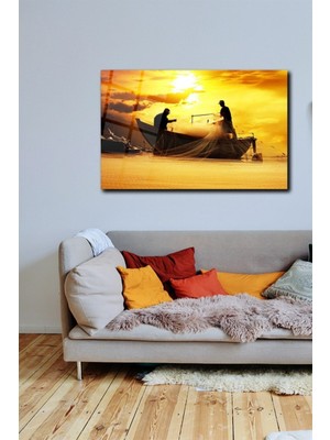 Petmudo AVM Balıkçılar Cam Tablo | Hediyelik, Dekoratif, Ofis, Mutfak