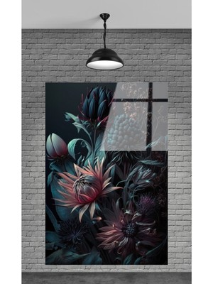 Petmudo AVM Çiçek Dekoratif Temperli Cam Tablo