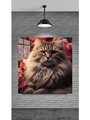 Petmudo AVM Küçük Dostlarımızdan Kedi Temperli Cam Üzerine Tablosu