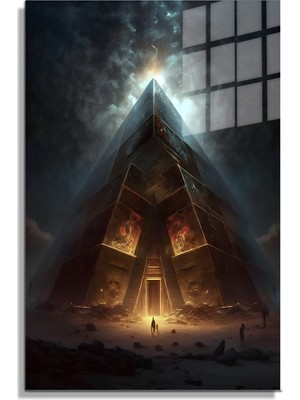 Petmudo AVM Space/uzay Yapay Zeka Özel Tasarım Cam Tablo Ofis, Mutfak Çocuk Odası, Salon 11