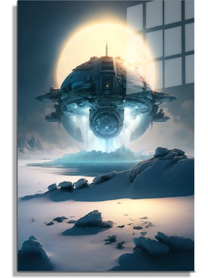 Petmudo AVM Space/uzay Yapay Zeka Özel Tasarım Cam Tablo Ofis, Mutfak Çocuk Odası, Salon 71