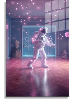 Petmudo AVM Space/uzay Yapay Zeka Özel Tasarım Cam Tablo Ofis, Mutfak Çocuk Odası, Salon 01