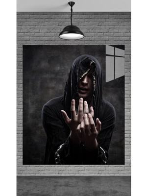 Petmudo AVM Dekorasyon Tutsak Adam Görseli Tarlası Temperli Cam Üzerine Tablo Yılbaşı Hediye