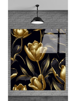 Petmudo AVM Çiçek Dekoratif Temperli Cam Tablo