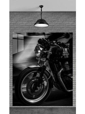 Petmudo AVM Siyah Motor Görseli Temperli Cam Üzerine Tablo Sevgilinize Yılbaşı Hediye