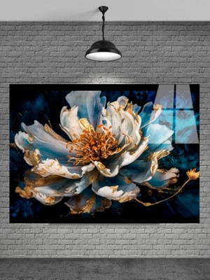 Petmudo AVM Beyaz Çiçek Cam Tablo Ev Dekorasyon,balkon Dekorasyonu,dekoratif,duvar Tablo,mutfak Tablo