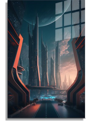 Petmudo AVM Space/uzay Yapay Zeka Özel Tasarım Cam Tablo Ofis, Mutfak Çocuk Odası, Salon 214