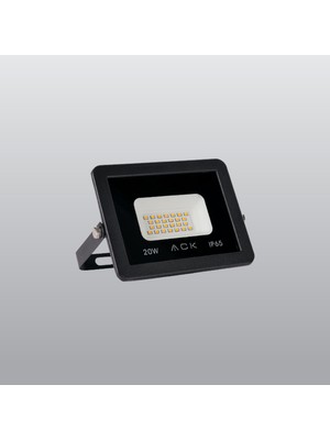 Ack 20W LED Projektör Bahçe Açık Alan Tabela Aydınlatması 6500K Beyaz Işık