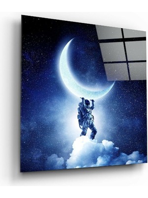 Petmudo AVM Ay Taşıyıcısı Cam Tablo | Hediyelik, Dekoratif, Ofis, Mutfak