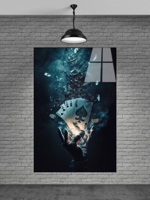 Petmudo AVM 3D Poker Kartı Cam Tablo