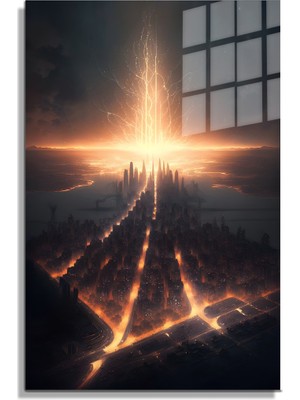 Petmudo AVM Space/uzay Yapay Zeka Özel Tasarım Cam Tablo Ofis, Mutfak Çocuk Odası, Salon 145