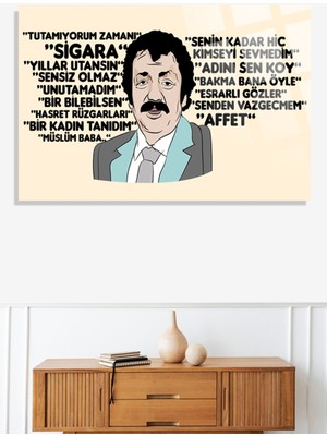 Petmudo AVM Müslüm Gürses Lüks 4mm Kırılmaz Temperli Yüksek Çözünürlüklü Cam Tablo