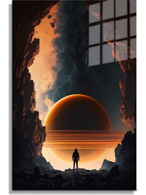 Petmudo AVM Space/uzay Yapay Zeka Özel Tasarım Cam Tablo Ofis, Mutfak Çocuk Odası, Salon 49