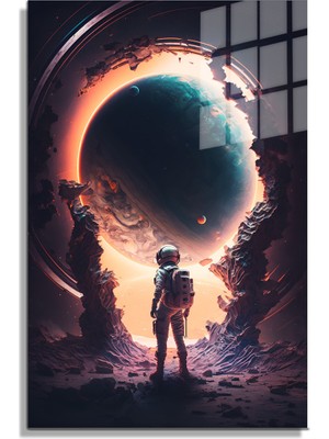 Petmudo AVM Space/uzay Yapay Zeka Özel Tasarım Cam Tablo Ofis, Mutfak Çocuk Odası, Salon 107