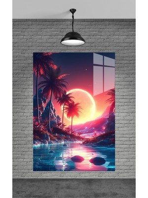 Petmudo AVM Güneş ve Ağaçlar Cam Tablo Ev Dekorasyon,balkon Dekorasyonu,dekoratif,duvar Tablo,mutfak Tablo