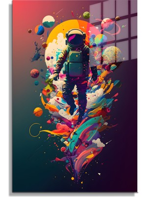 Petmudo AVM Space/uzay Yapay Zeka Özel Tasarım Cam Tablo Ofis, Mutfak Çocuk Odası, Salon 54