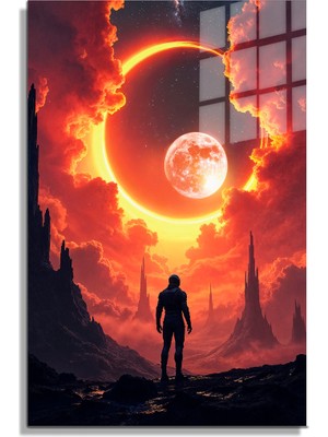 Petmudo AVM Space/uzay Yapay Zeka Özel Tasarım Cam Tablo Ofis, Mutfak Çocuk Odası, Salon 23