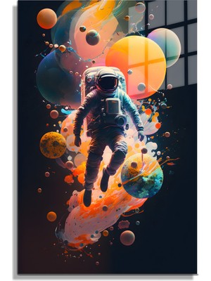 Petmudo AVM Space/uzay Yapay Zeka Özel Tasarım Cam Tablo Ofis, Mutfak Çocuk Odası, Salon 121