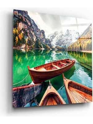 Petmudo AVM Göl ve Dağ Manzaralı Cam Tablo NO:2060 | Hediyelik, Dekoratif, Ofis, Mutfak