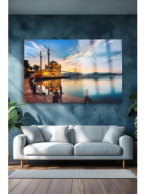 Petmudo AVM Harika Istanbul Manzarası Yatay Kırılmaz Lüks Cam Tablo Ultra Yüksek Çözünürlüklü Ev Hediyesi