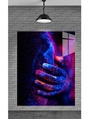 Petmudo AVM 3D Renkli El Tablosu Temperli Cam Üzerine Yılbaşı Yeni Yıl Hediye