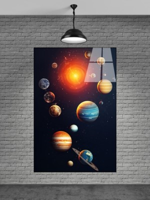 Petmudo AVM Dünya ve Gezegenler Cam Tablo