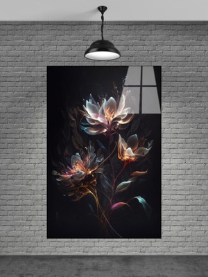 Petmudo AVM Ilizyonlı Çiçek Cam Tablo