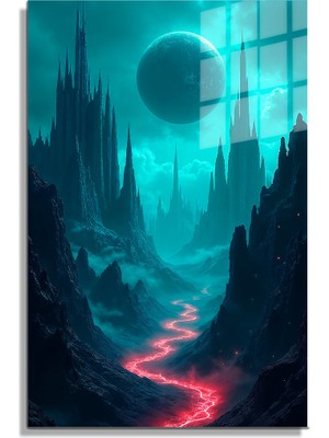 Petmudo AVM Space/uzay Yapay Zeka Özel Tasarım Cam Tablo Ofis, Mutfak Çocuk Odası, Salon 26