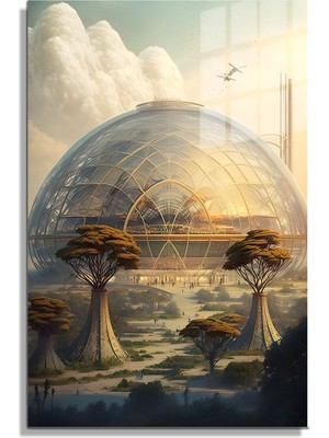 Petmudo AVM Space/uzay Yapay Zeka Özel Tasarım Cam Tablo Ofis, Mutfak Çocuk Odası, Salon 182